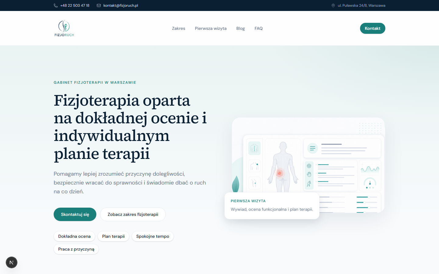 FizjoRuch - projekt koncepcyjny strona 48h