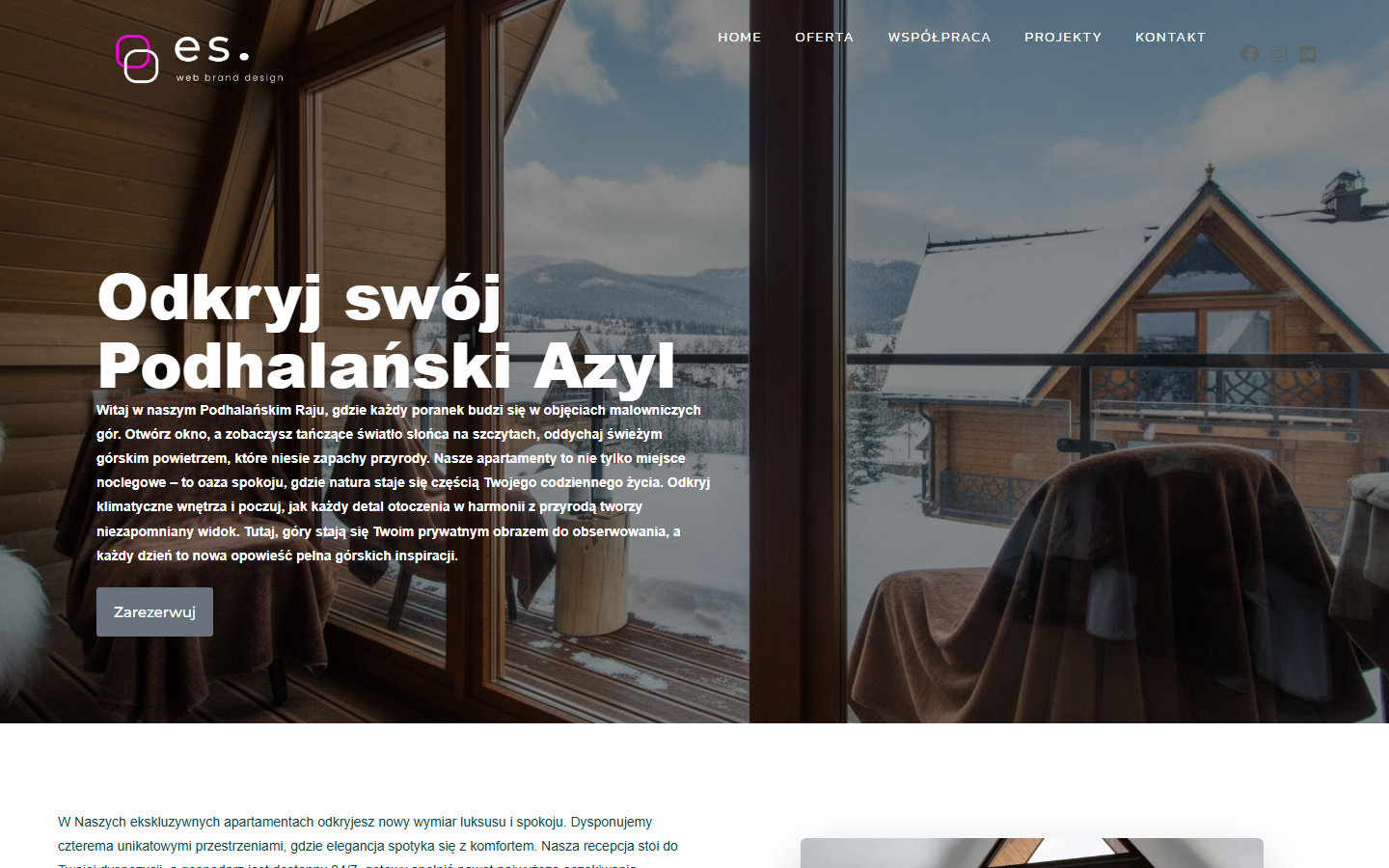 Podhalański Azyl - projekt koncepcyjny WordPress